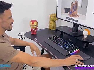 Gamer's wet threesome fantasy turns into reality.