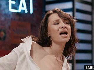 hey this petite teen liz jordan is super horny for hardcore fucking in public diner spot. she strips and takes it rough outdoors with small tits bouncing.