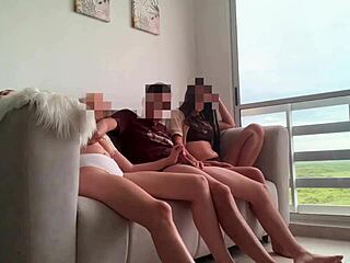 My Best Friend and Stepsister Invite Me Over for Movie but Share My Cock in Hot MFF Threesome!