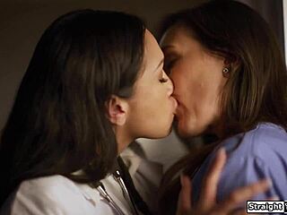 Latina Doctor Seduces Petite Nurse For Lesbian Pussy Licking Seduction!