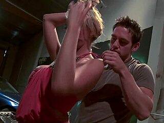 Skinny Blonde with Big Silicone Boobs Fucks Partner Intensely in Cowgirl and Doggystyle. She Gets Huge Cumload on Tits After Riding and Licking.