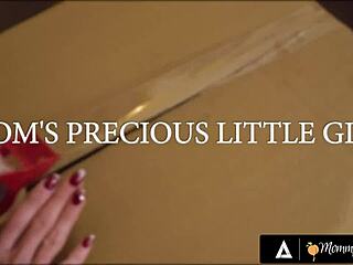 caring blonde milf sofie marie licks and scissors with petite teen stepdaughter delilah day in passionate bedroom encounter