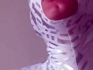 my lifelike sex doll vilja in tight zentai suit deepthroats and gags on cock during rough face fucking session