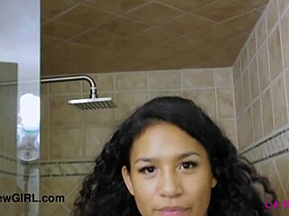 sexy latina model took a shower after her photoshoot session