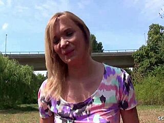 German Scout Picks Up 18+ Teen in Park for Cash. She Gives Deepthroat Blowjob and Gets Facial in Public Outdoor Fuck