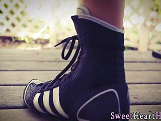 Teen Lesbian Tastes Cougar Box in Heels During Group Fingering Session