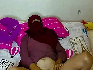 Beautiful muslim wife in hijab gets creampie from stepfather with vibrator toys