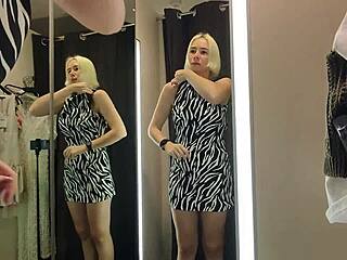 Do You Like Watching Me Try On Sexy See-Through Clothes Naked In The Mall Fitting Room?