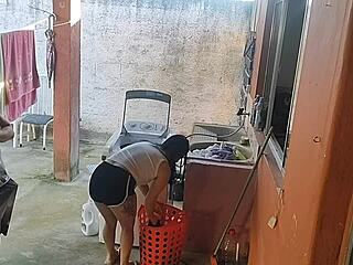 Wife Left And The Maid Couldn't Resist My Erect Cock!