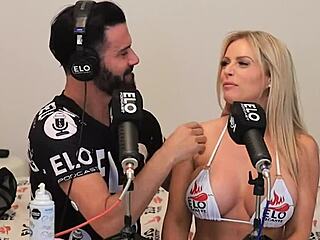 sexy huney baked melons fucks with elo podcast during interview.