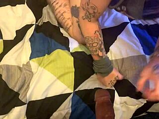 Tattoo Slut Sucks Dick Upside Down Gets Punished