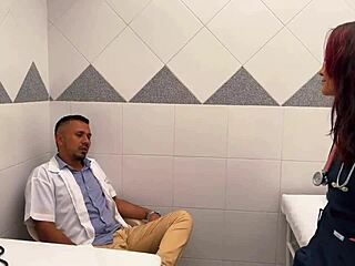 Whoa, fucking this pregnant woman right in the medical consultation room.