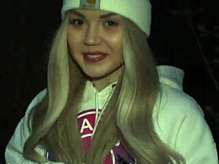 Met Hot Teen On Street And Fucked Her Good With Blowjob And Hot Sex. Blonde Girlfriend Takes Big Cock Creampie In Shaved Pussy Outdoors.