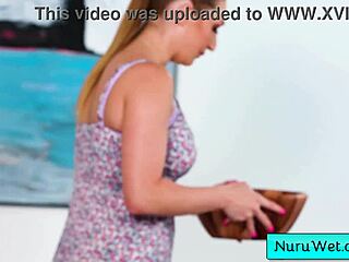 hey skylar snow can your stunning blonde big boobs handle derrick pierce in this wet nuru massage