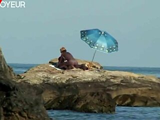 Blonde milf rides cowgirl on beach. Passionate hardcore sex follows nude photoshoot.