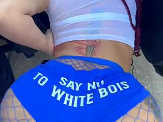 Curvy woman spreads her ass and plays with pussy while twerking in white shorts that mock cucking men.