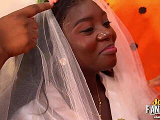 No wedding today with ebony bride in doggystyle orgy and group action among friends.