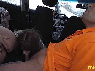 Fake Driving School Features Czech Babes In Threesome. Big Tits Blowjob And Cumshot In European Fantasy Group Sex With Comic Reality Twist.