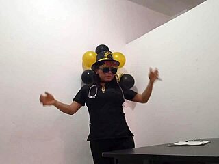 cute latina slut gets bored in office and uses butt plug for arousal at work