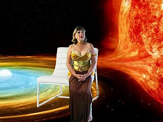 Granny slave in princess leia costume gets missionary fucked by darth vader with creampie orgasm