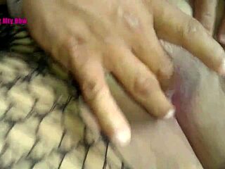 What if this milf tetona in lenceria enjoys her amante with fishnets and small cock?