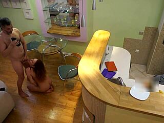 slutty step daughter candy red sucks daddy cock and gets fucked doggystyle homemade!