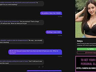 Playing strip poker with AI slut leads to intense oral sex