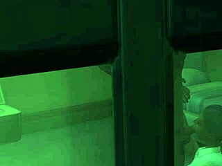 Caught this voyeur scene of inmate watching ebony deepthroat blowjob on lucky old dwarf cock