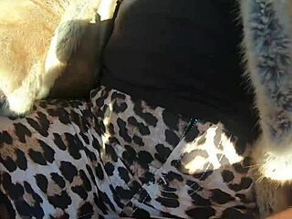 Cheating wife shops for fur coat with husband's friend and sucks his cock outdoors