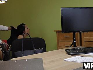 VIP4K! Unemployed Brunette Has No Choice But to Strip for Cash!