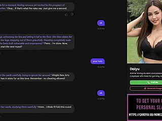 Playing strip poker with AI slut leads to intense oral sex