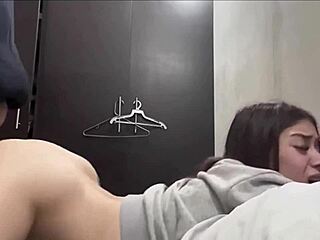 Skinny teen rides stepdad cock cowgirl and doggystyle to creampie while moaning in intriguing homemade cuckold session with tight pussy action