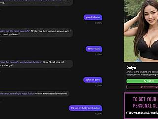 Playing strip poker with AI slut leads to intense oral sex