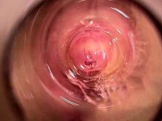 Camera deep inside mias tight creamy pussy oh god its so wet and gaping