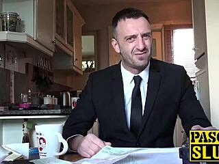 sluts face gets spit on during maledom torment