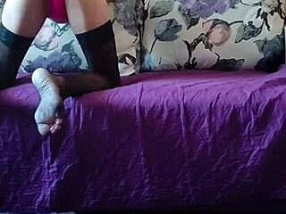 elegant homemade riding video from a mature couple in lingerie