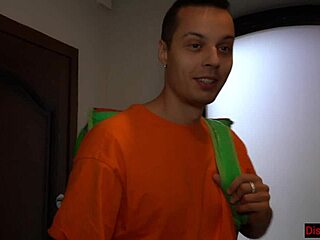 Botanist-Courier Accidentally Joins Porn Shoot for Rough Foursome with Brunette Babes in Doggystyle