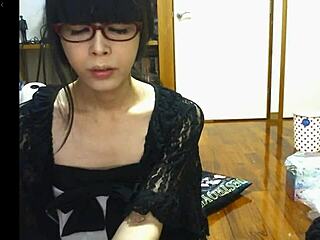 japanese shemale feels deep arousal during solo masturbation session