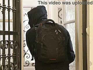 Brunette Beauty Miami in Bedroom with Bra and Heels Gets Deepthroat Blowjob and Doggystyle Double Penetration in Threesome