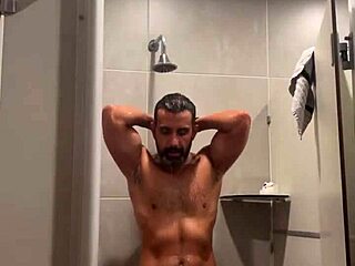 Gym Shower Time with Red Thong