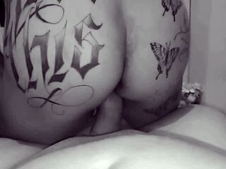 Naughty aunt in costume fists huge pussy with buttplug during first time solo