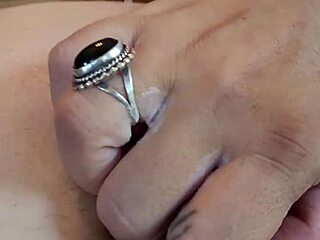 Heart-shaped anal plug creates intense gape in solo session