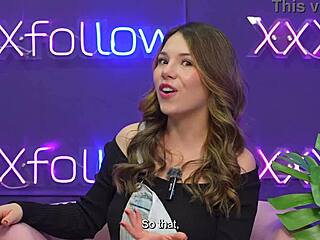 Teen Karolin Gomez with natural small tits and tight wet pussy shares first porn interview. Ends up riding big cock in hardcore doggystyle and cowgirl sex.