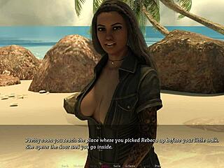 Busty latina milf pissing nude on beach in step sisterly lust 39