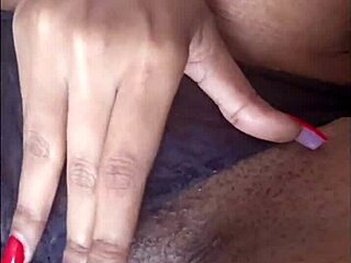 Why can't this ebony beauty stop fingering her fat pierced pussy until orgasm?