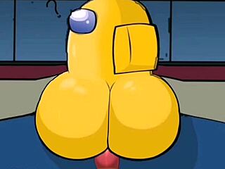 Among Us game features two female crewmates with big butts getting caught by the impostor