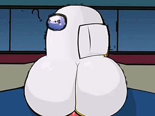 Among Us game features two female crewmates with big butts getting caught by the impostor