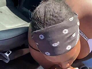 Ebony BBW Thot Goes Crazy Sucking Fat Black Cock Outdoors. Public Blowjob Turns into Hilarious Mad Reaction