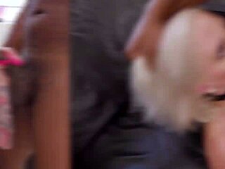 First interracial DP for blonde Sweet Mery with BBC, balls deep rough sex and cum swallow.
