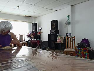 maid, bend over and take my cock while grandpa watches